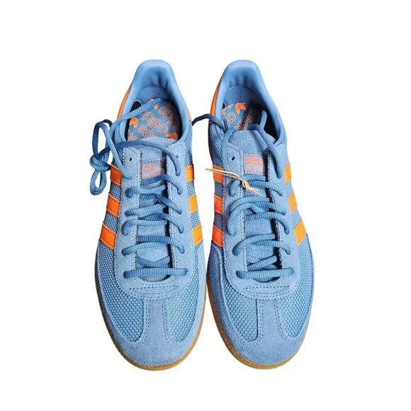 Adidas Handball Spezial Shoes in Focus Blue/Orange/Gum Mens Size 8.5 Retro w/Box